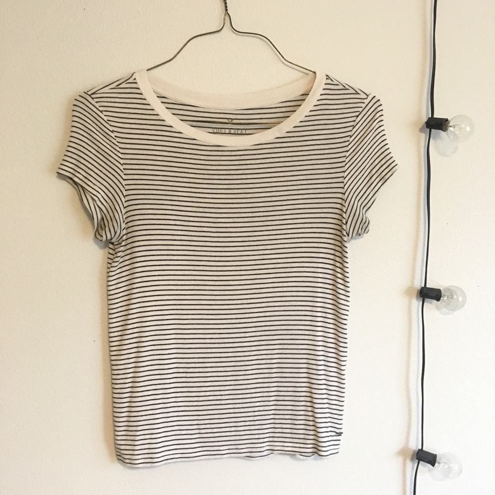 Soft & Sexy Black and White Striped Top
